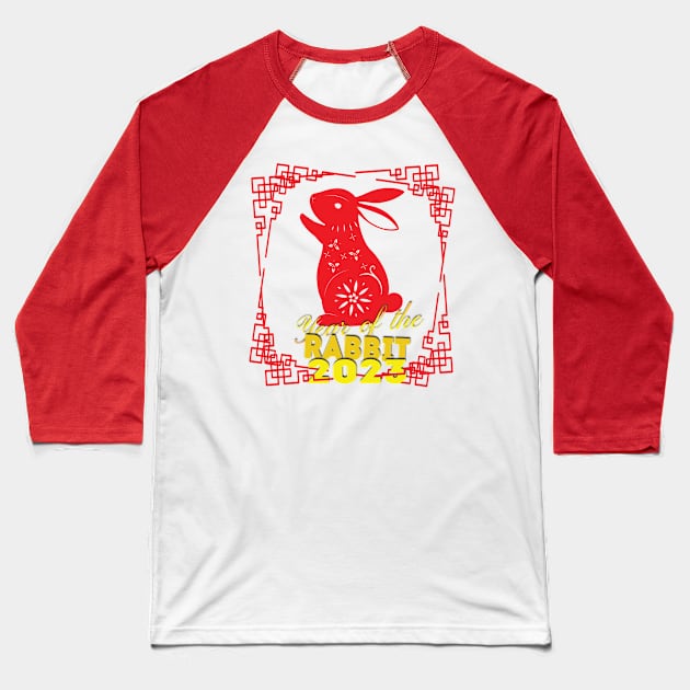 2023 Year of the Rabbit Baseball T-Shirt by TeeText